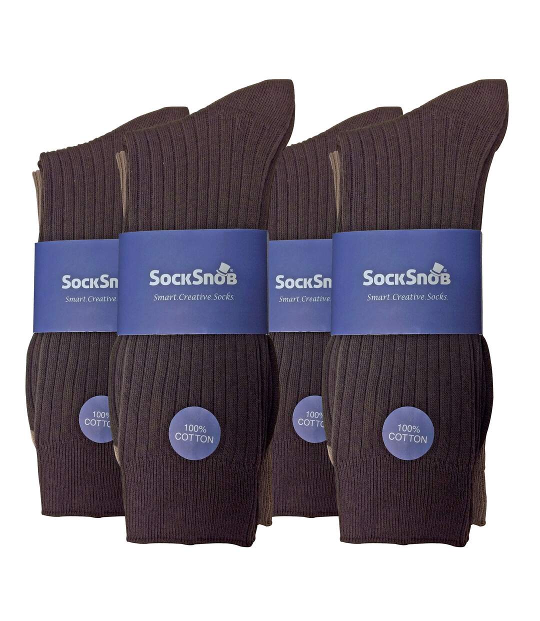 Sock Snob - 12 Paires Homme Chaussettes Coton Respirant Unies Côtelées-2