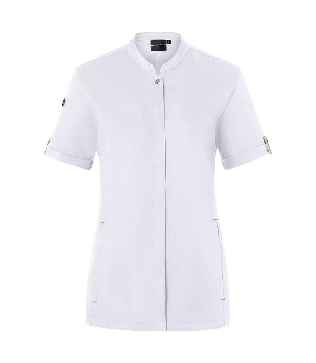 Womens/ladies Green-generation Chef Jacket White Karlowsky-1