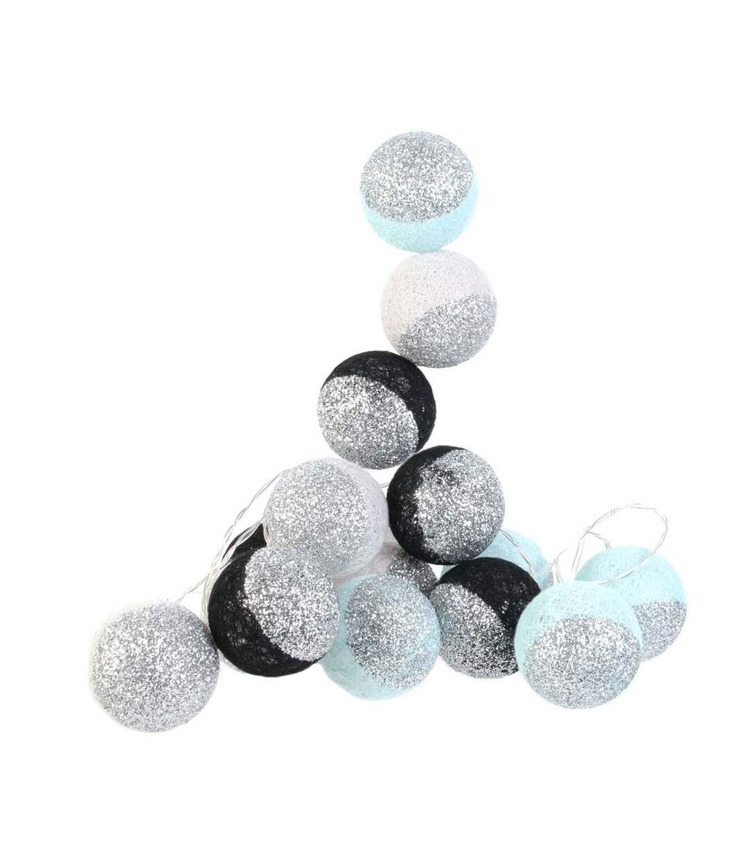Guirlande lumineuse boules pailletées 16 leds-1
