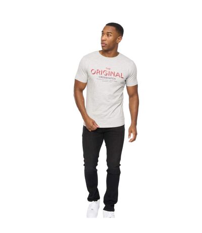 Mens Offaxis T-shirt Grey Marl Crosshatch