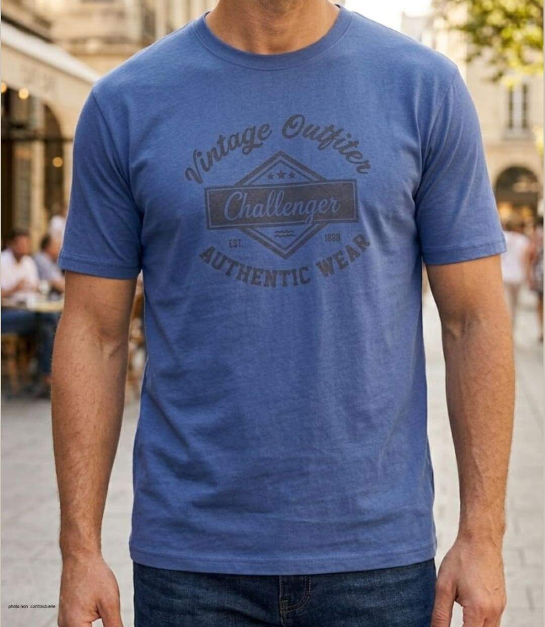 CHALLENGER TEE3003A - Tee-shirt imprimé manches courtes en pur coton jersey respirant-1