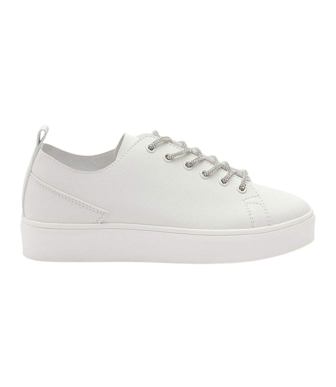 Womens/ladies Lace Detail Trainers White Where´s That From-1