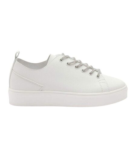Womens/ladies Lace Detail Trainers White Where´s That From