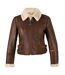 Eastern Counties Leather Womens/Ladies Ella Cropped Sheepskin Flying Jacket (Brick Forest) - UTEL165