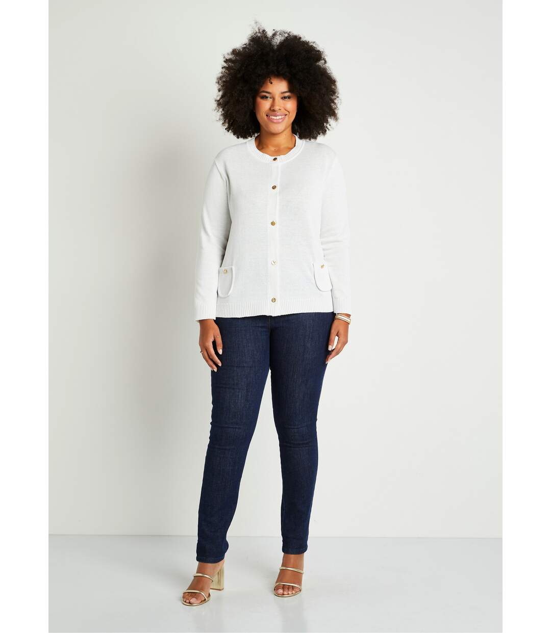 Gilet cardigan court boutonné-3