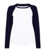 Skinni Fit - T-shirt à manches longues - Femme (Blanc/Bleu marine) - UTRW4731