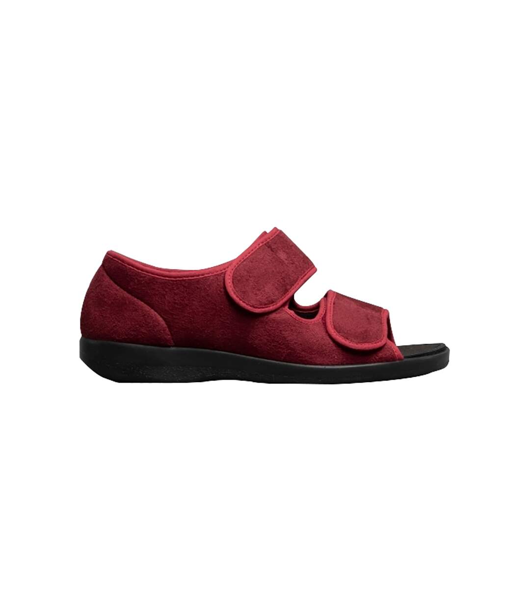 GBS Brompton Touch Fastening Open Toe Slipper / Slippers (Burgundy) - UTFS1695-2