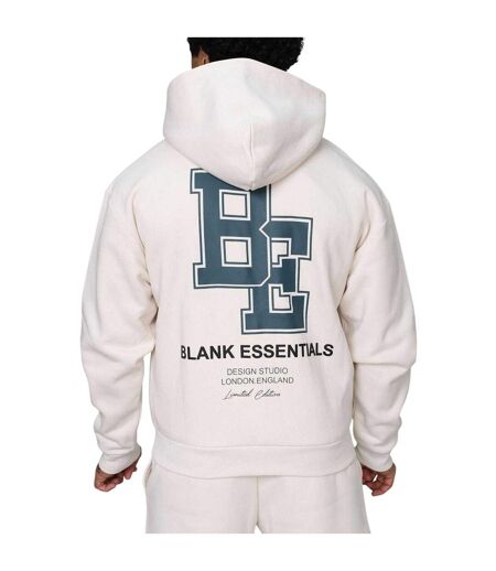 Mens Collegiate Full Zip Hoodie Bone Blank Essentials