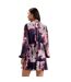 Womens/ladies Aracely Floral Chiffon Bishop Mini Dress Navy Multicoloured Ted Baker-3