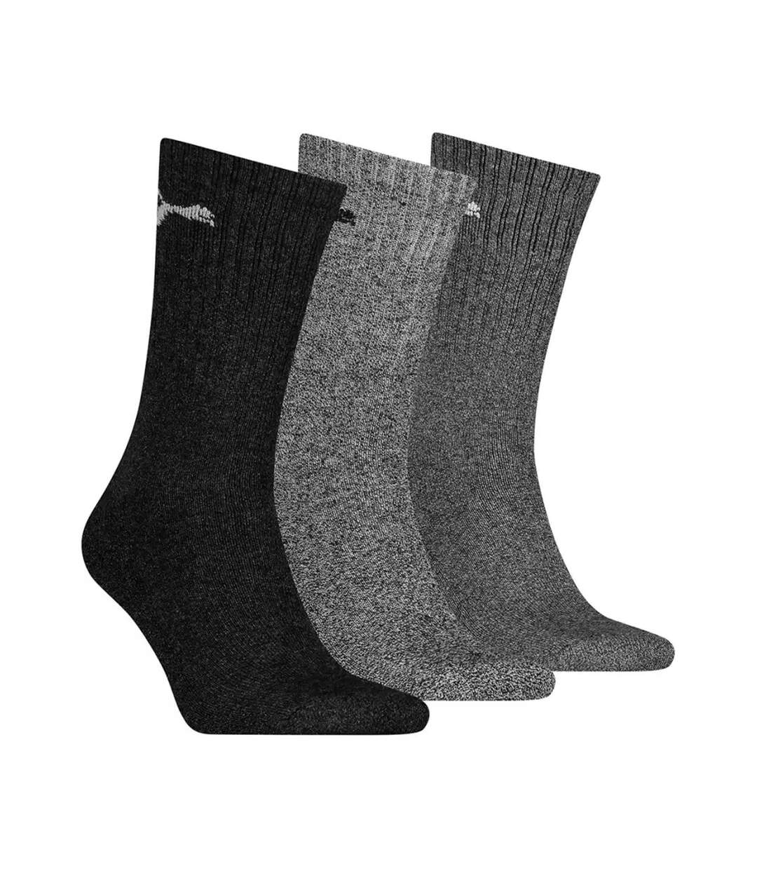 Pack of 3  Unisex adult crew sports socks  grey Puma-2