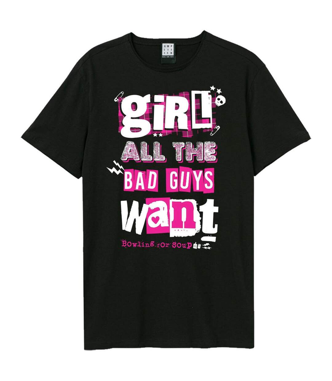 T-shirt Girl All The Bad Guys Adulte Noir Amplified-1