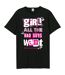 T-shirt girl all the bad guys want adulte noir Amplified