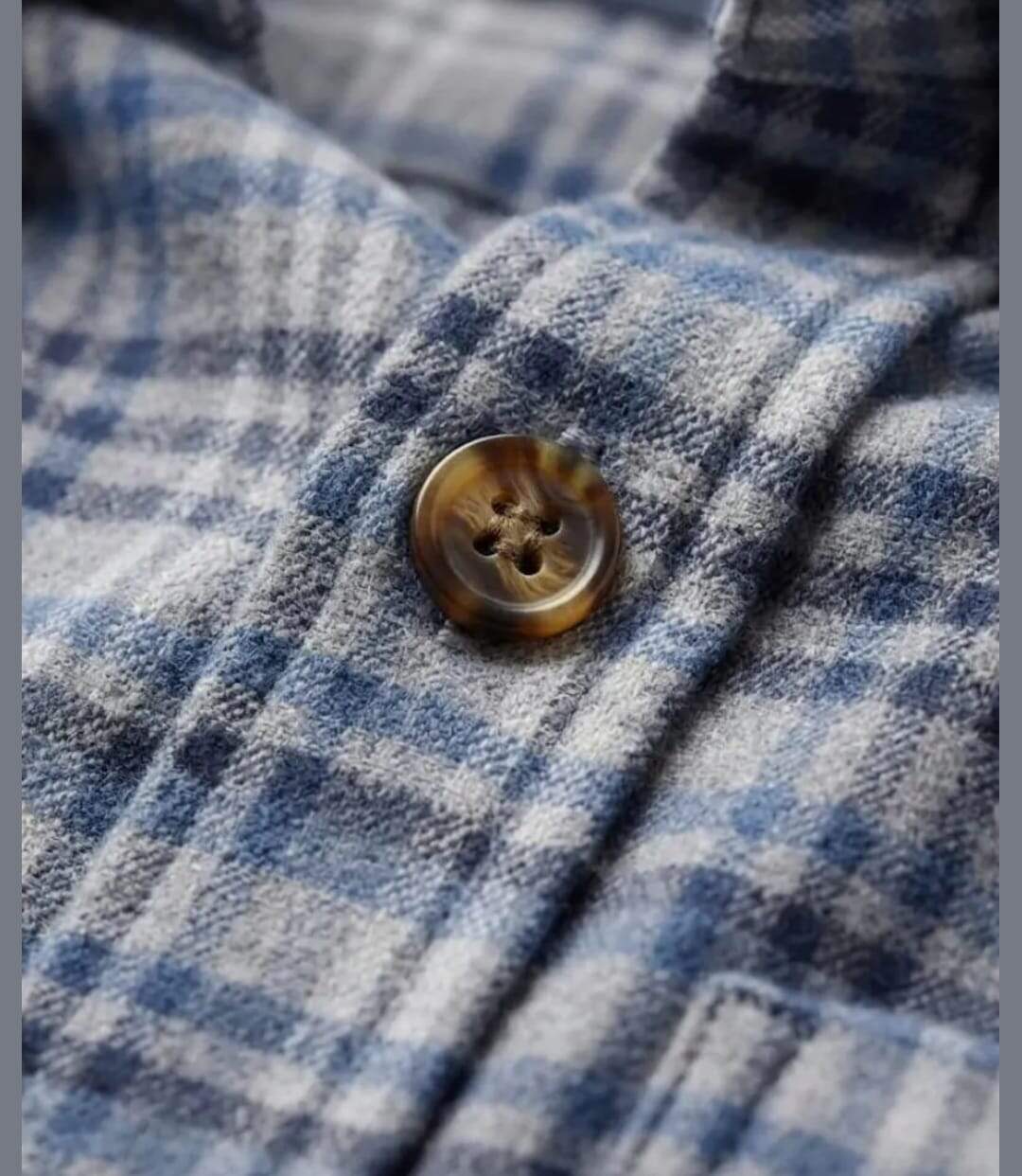 Chemise à carreaux Homme en Flanelle de Coton CH2003A Bleu/Gris (Challenger)-3