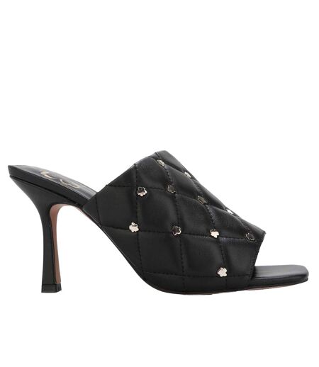 Womens/ladies Majji Leather Heeled Mule Slippers Black Ted Baker