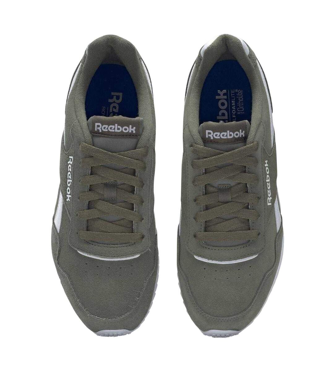 Mens Royal Glide Ripple Suede Trainers Hunter Green White Reebok-3