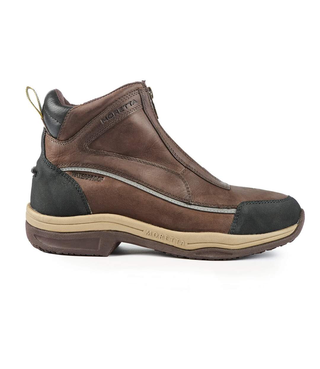 Womens/ladies vittoria buffalo leather xgrip country boots brown Moretta-4