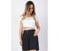 Short femme en coton mélangé FAUSTINE uni noir Coton Du Monde-2