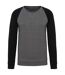 Sweat shirt coton bio - Homme - K491 - gris chiné et noir