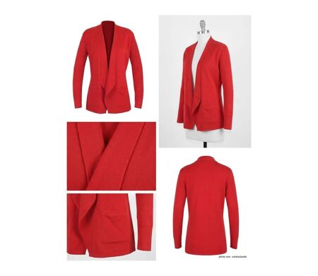 Gilet Blazer Femme Rouge PULF2005C Élégance et Confiance