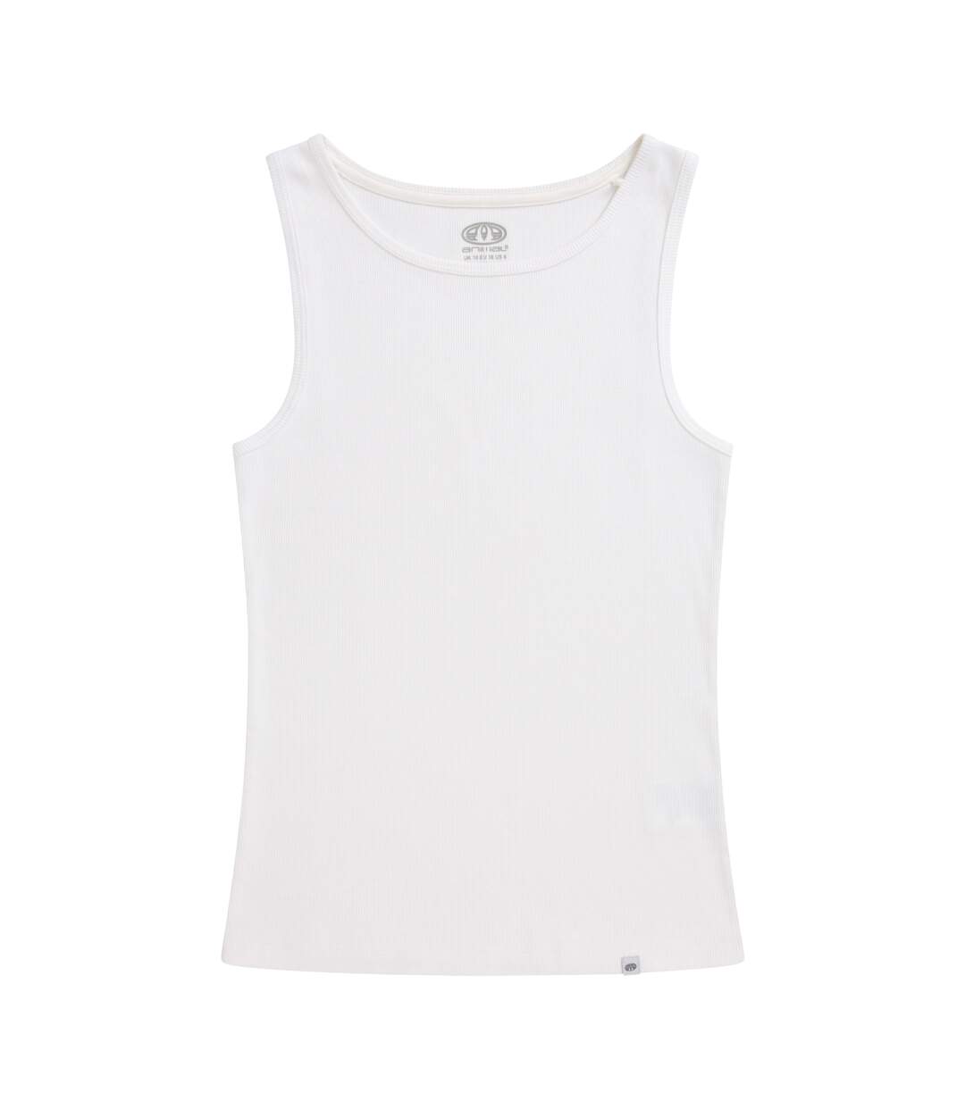 Womens/ladies Ribbed Organic Tank Top White Animal-1