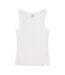 Womens/ladies Ribbed Organic Tank Top White Animal-1
