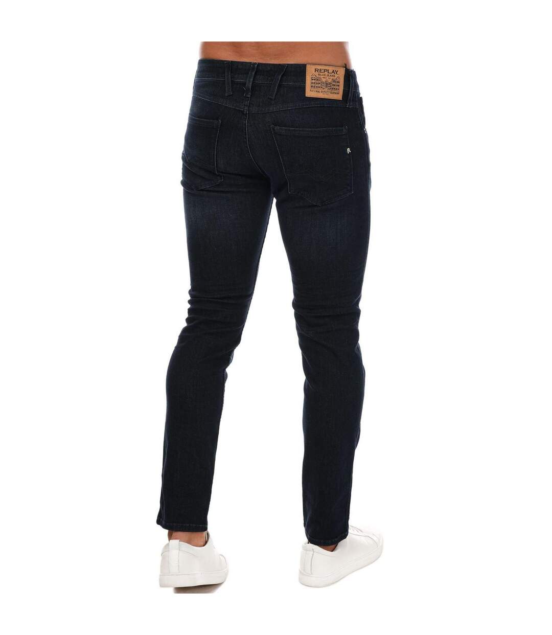 Mens Anbass Stretch Slim Jeans Dark Blue Replay-2