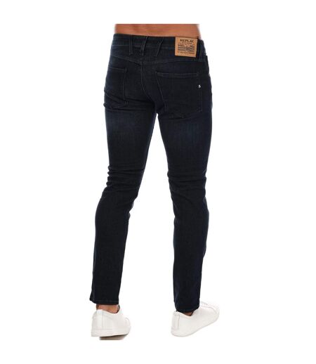 Mens Anbass Stretch Slim Jeans Dark Blue Replay