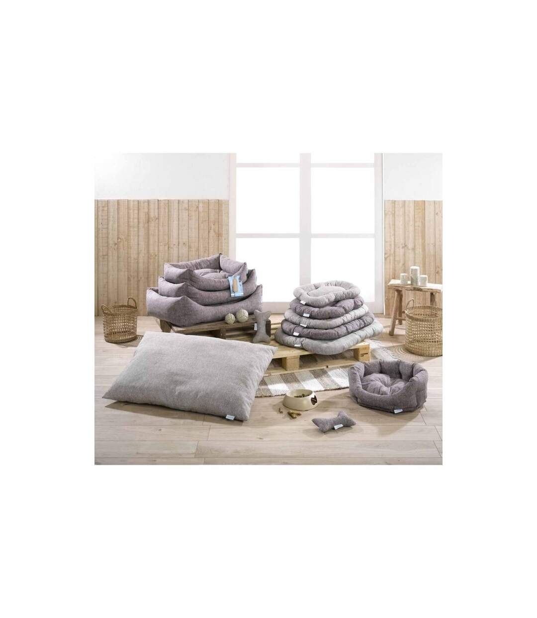 Panier Rond pour Chien & Chat Eco Blu 55cm Lin-4