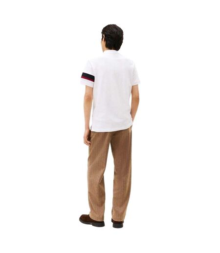 Polo Manches Courtes Motif/style Brodé Homme Blanc Tommy Hilfiger