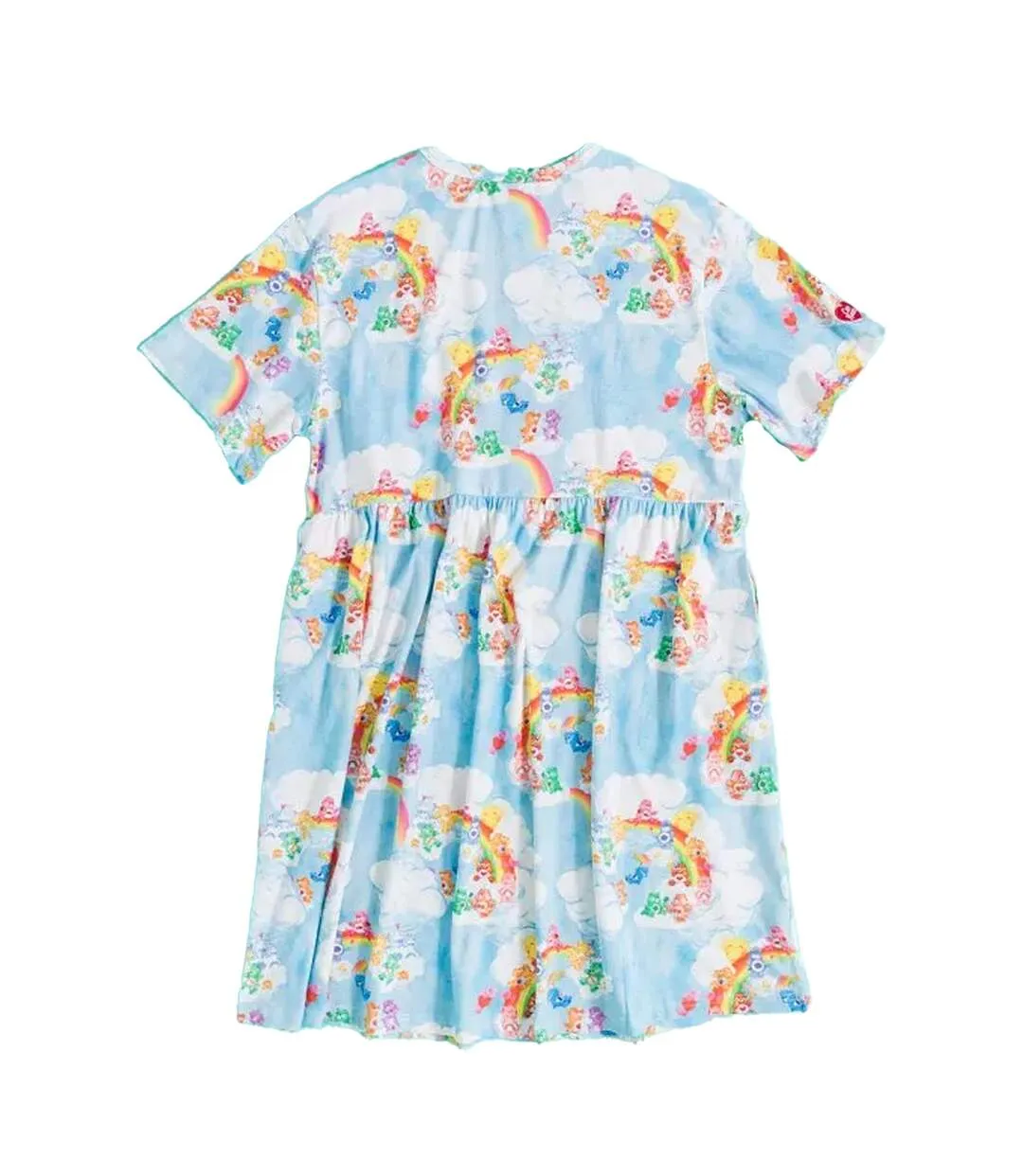 Womens/ladies Cloud Smock Dress Blue Care Bears-2