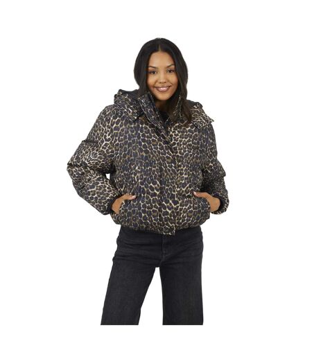 Doudoune Motif/style Imprimé Léopard Bunny Femme Noir Marron Brave Soul