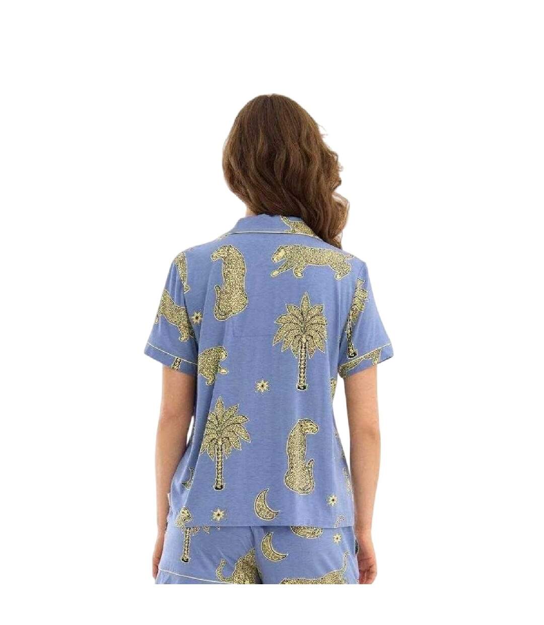 Ensemble De Pyjama Court Femme Beige Noir Soleil Chelsea Peers-3