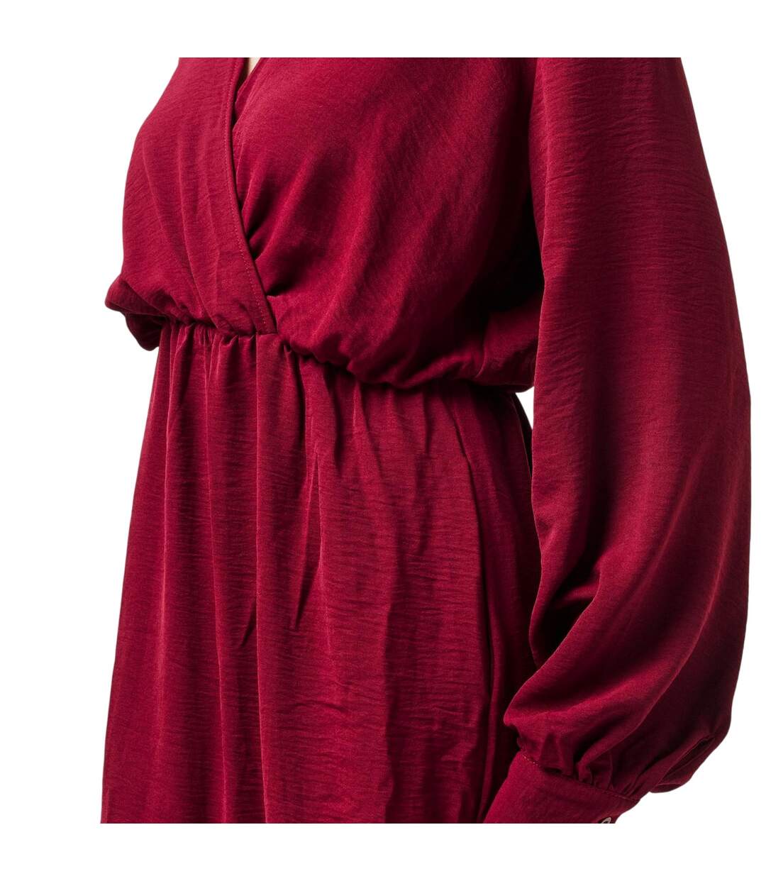Robe Portefeuille Manches Longues Femme Bordeaux AX Paris-4