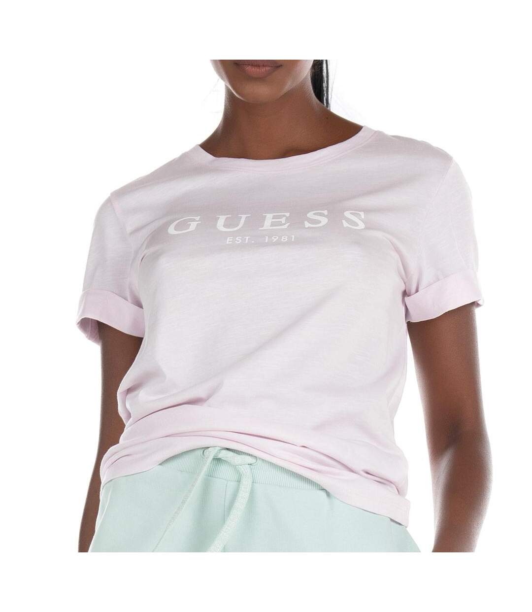 T-shirt Rose Femme Guess W0GI69R8G01 - L-1