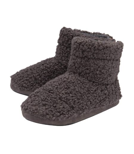 Mens Furry Sherpa Memory Foam Slipper Boots