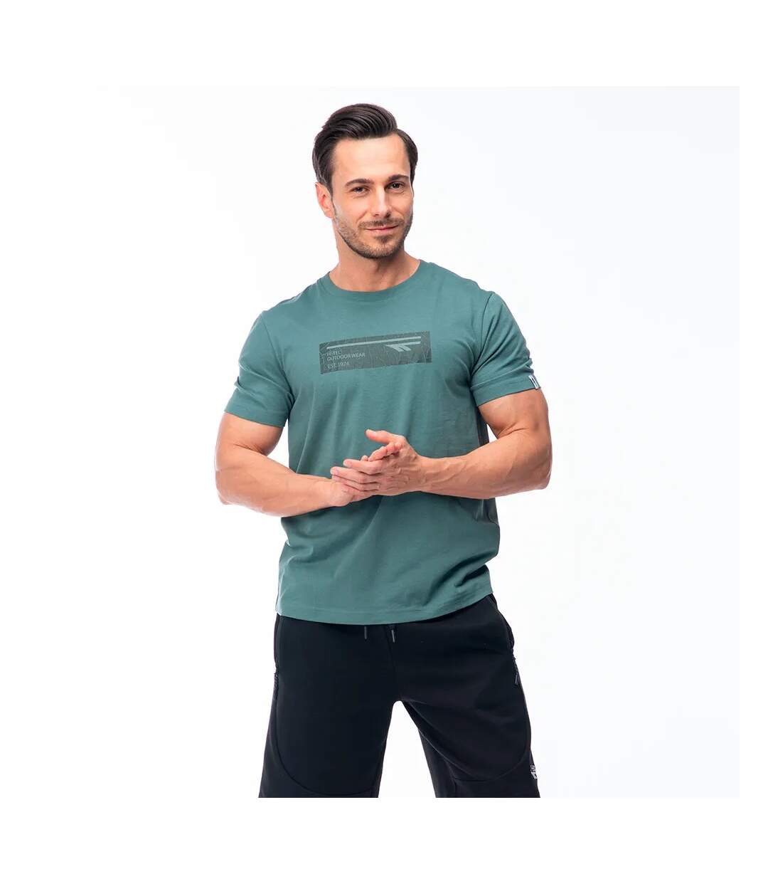 T-shirt Hamiloni Homme Vert Sarcelle Foncé Hi-Tec-2