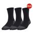 Pack Of 3  Unisex Adult Logo Crew Socks  Black Under Armour-1