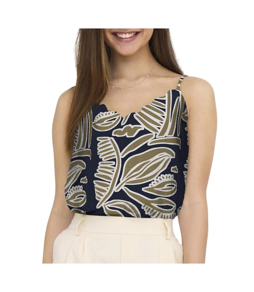 Top marine/kaki femme jdy troya-1
