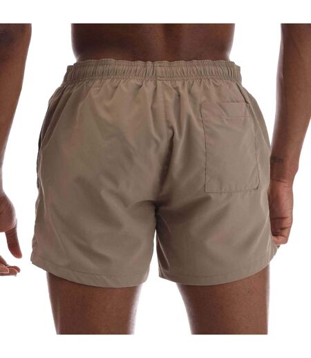 Mens Abas Logo Swim Shorts Beige Hugo