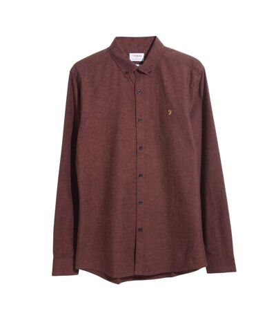 Chemise Manches Longues Steen Homme Marron Farah
