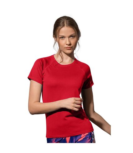 Stedman Womens/Ladies Raglan Mesh T-Shirt (Crimson Red) - UTAB347