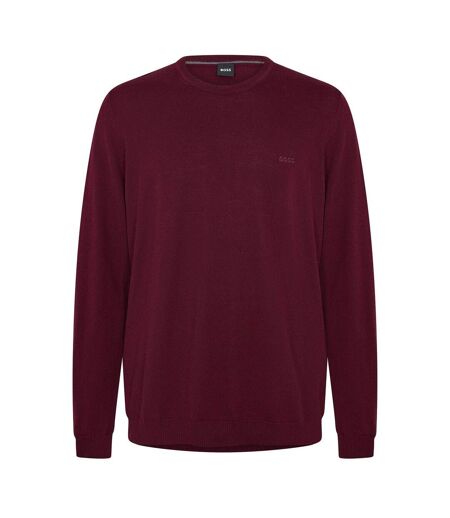 Mens Crew Neck Regular Long-sleeved Sweatshirt Dark Red Boss