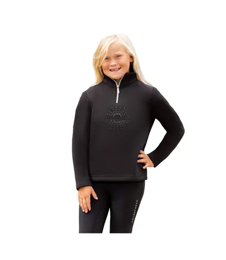 Womens/ladies Hamilton Sparkle Long-sleeved Show Shirt Black Coldstream