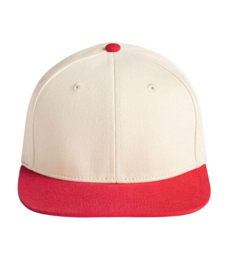 Casquette De Baseball Motif/style Contrasté Adulte Naturel Rouge Beechfield