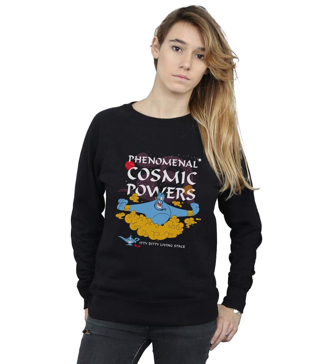 Disney - Sweat ALADDIN GENIE PHENOMENAL COSMIC POWERS - Femme (Noir) - UTBI13029-2