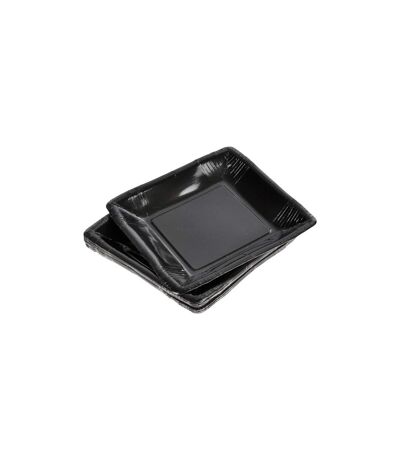 Lot de 20 Assiettes en Carton Carrées 23cm Noir