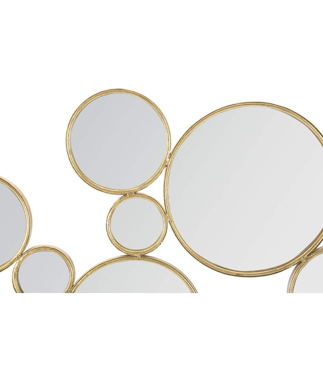 Décoration Murale en Métal Miroirs Ronds 100cm Or-2