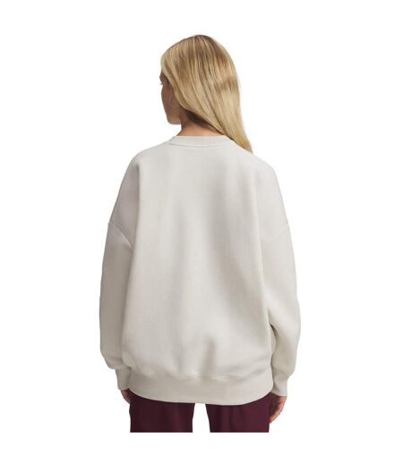 Womens/ladies Rival Fleece Relaxed Fit Sweatshirt White Under Armour