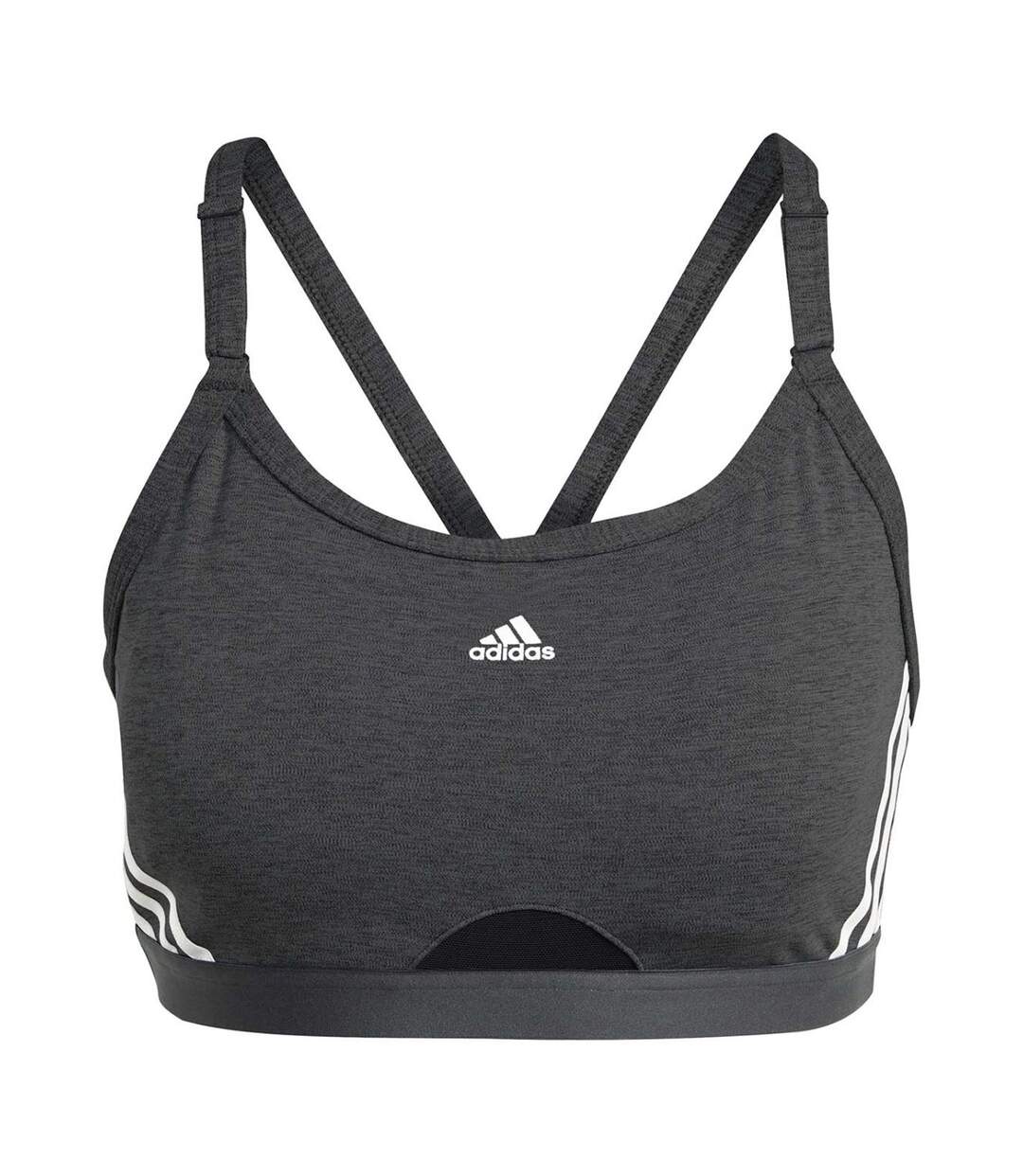 Brassière De Sport Entraînement Style Triple Rayures Aeroreact Femme Gris Adidas-2
