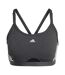 Brassière De Sport Entraînement Style Triple Rayures Aeroreact Femme Gris Adidas-2